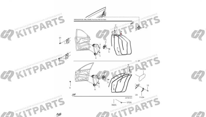 Стеклоподъемник передней двери и уплотнители FAW