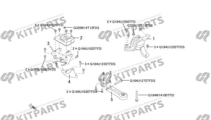 Подушки двигателя  4G15B / 4D20 Haval